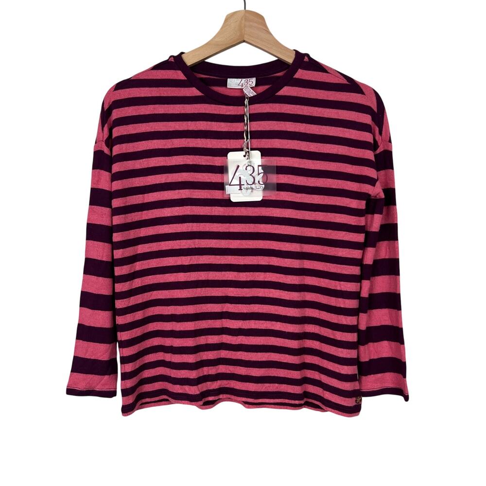 Matilda Jane 435 Girls 8 Candy Apple Top‎ Pullover Sweater Pink Stripes Soft NWT